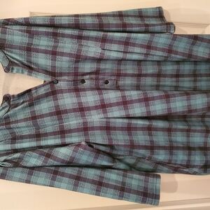 Reborn Checkered Blouse in Blue and Maroon